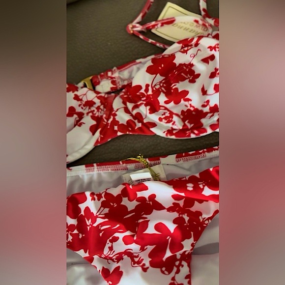 NWT $220 STUNNING Shoshanna X Revolve Beach Vines Poppy Red/White Bikini Set - Picture 5 of 17